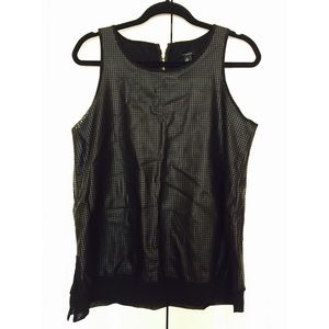 Black faux leather tank top