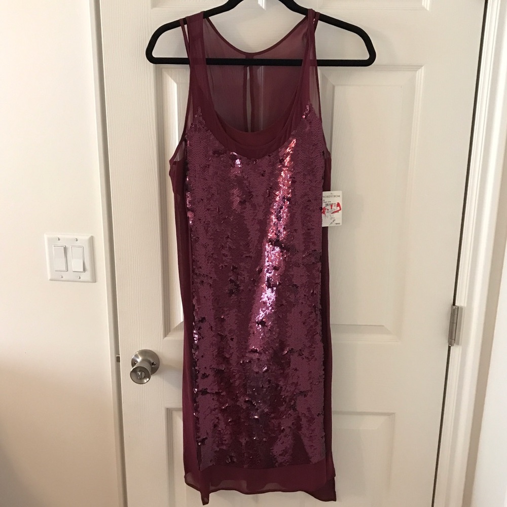 Sequin Trouve Wine Dress