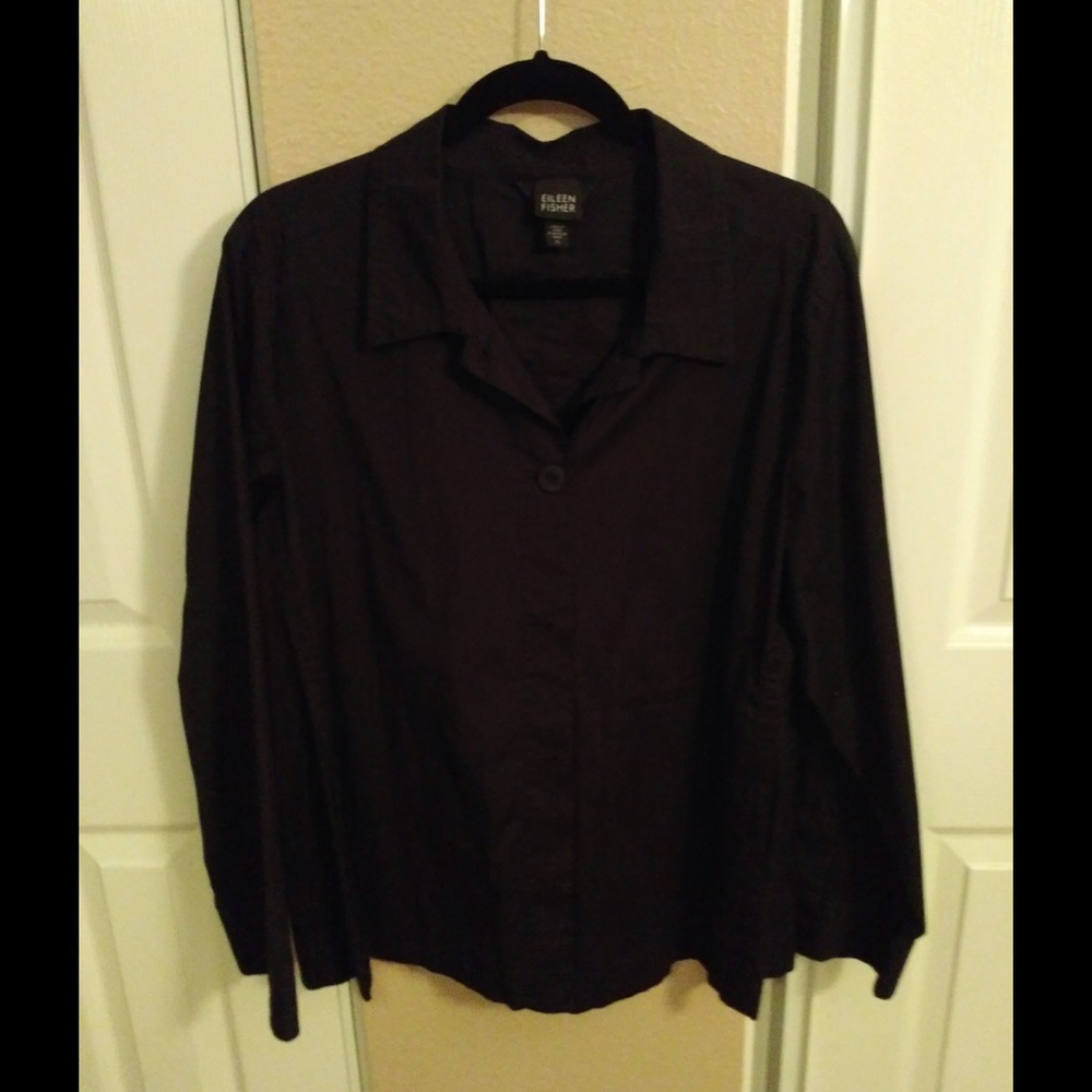 Black Eileen Fisher Swing Blouse/Jacket