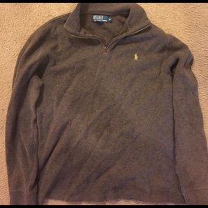 This dope subdued quarter zip sweater, Brown, Polo