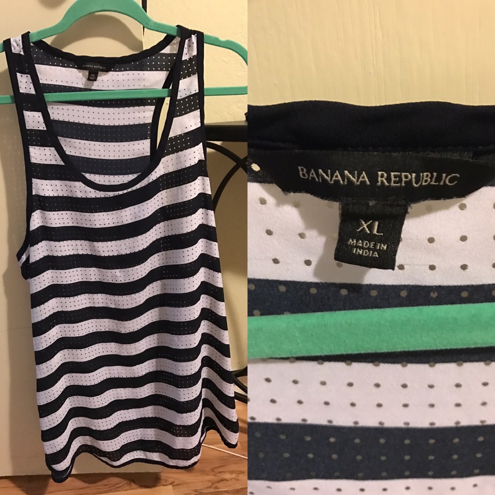 Banana Republic blue and white Tank Top
