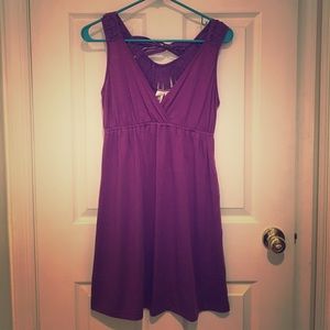 Purple V Neck dress