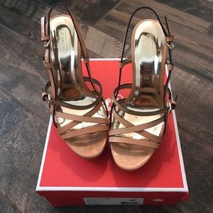 Coach Braxton Vachetta Natural Wedge Size 8