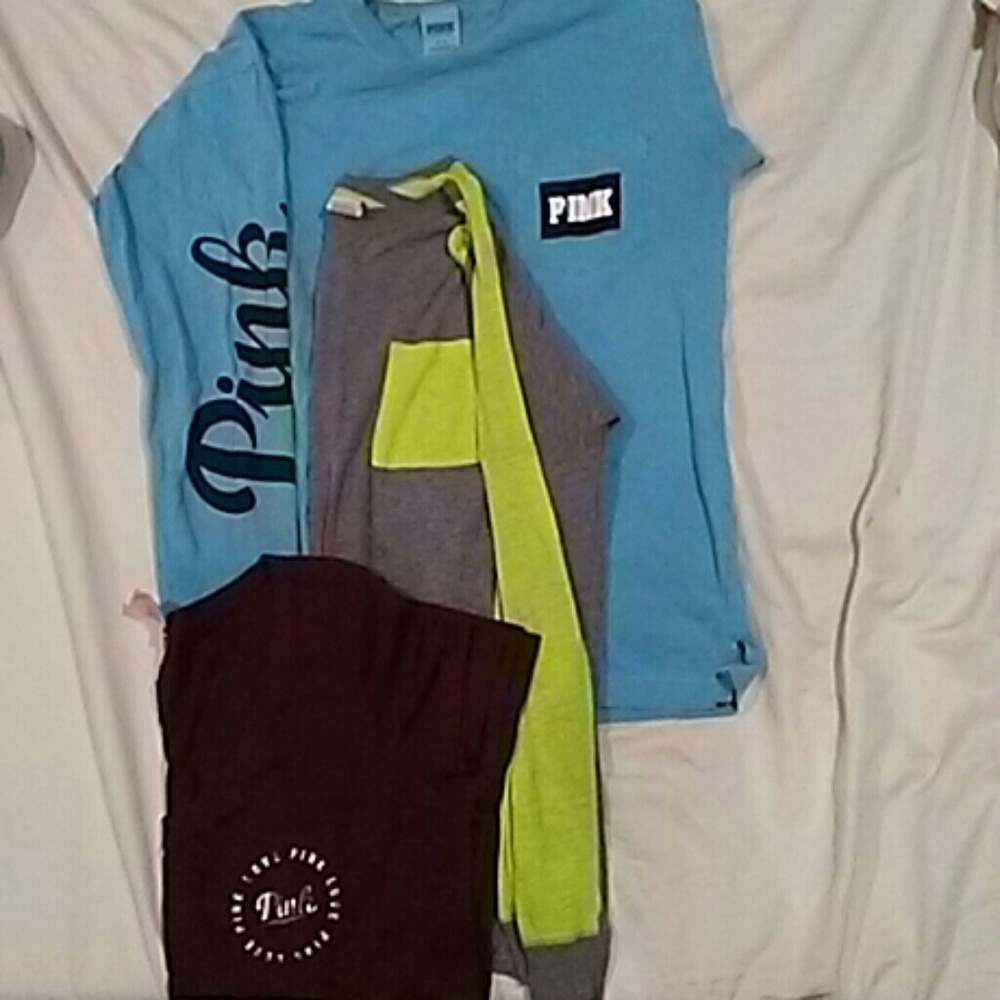 3 Victoria Secret Pink shirts.