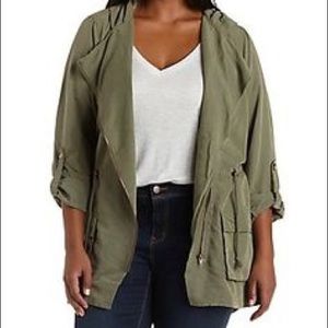 HOUR SALE✨Charlotte Russe Army Green Draped Anorak