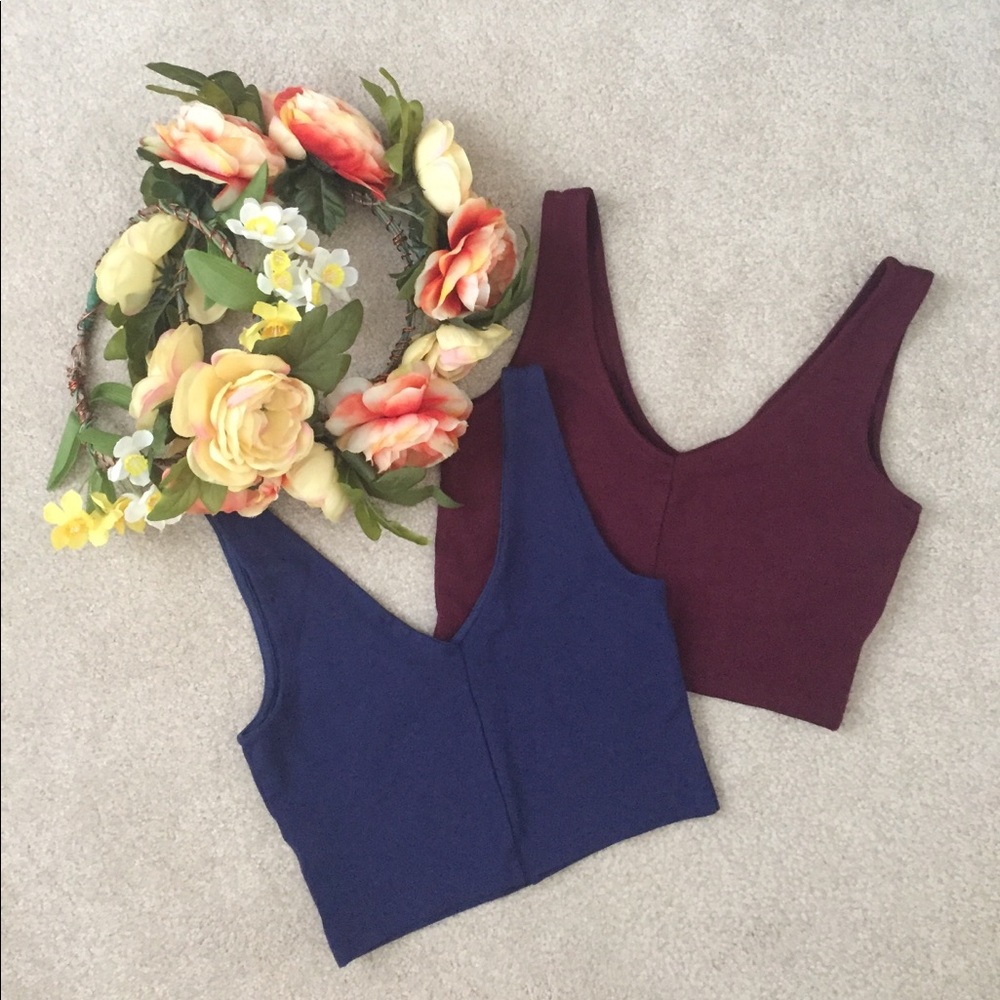 Topshop V Neck Crop Top