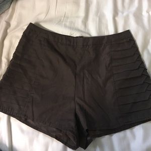 Brown zip up shorts