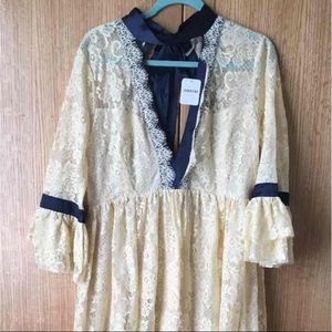 NWT Free People Gilded Lace Mini Dress