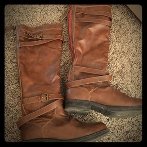 Brown Steve Madden Leather Riding Boots