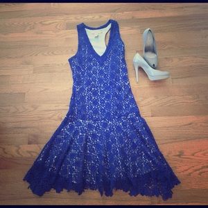 Blue lace party dress