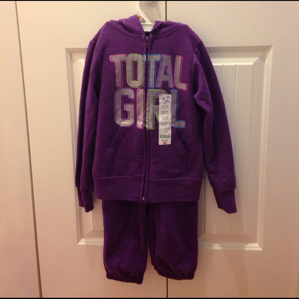 Size Small Girls Zip-Up Jacket with Sweatpants