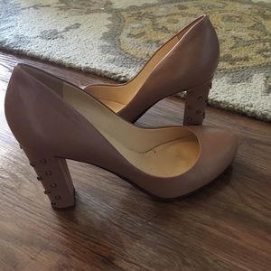 Kate Spade nude pumps, worn 1x, stud heels