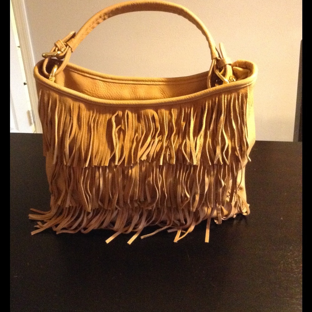Fringe satchel handbag