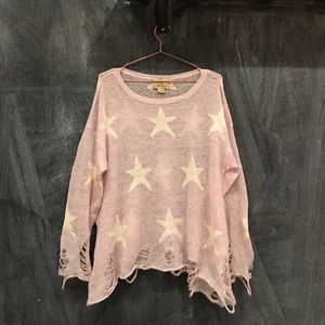 Wildfox distressed star sweater