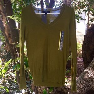 Missimo Olive Green V-Neck Lightweight Sweater