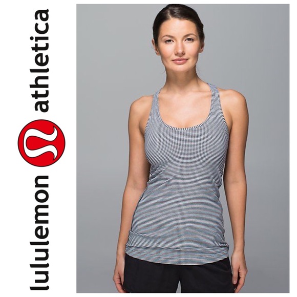 lululemon athletica Tops - Lululemon Cool Racerback Tank Gingham Black White
