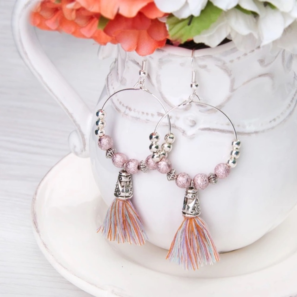 Drop Loop Beaded Earrings