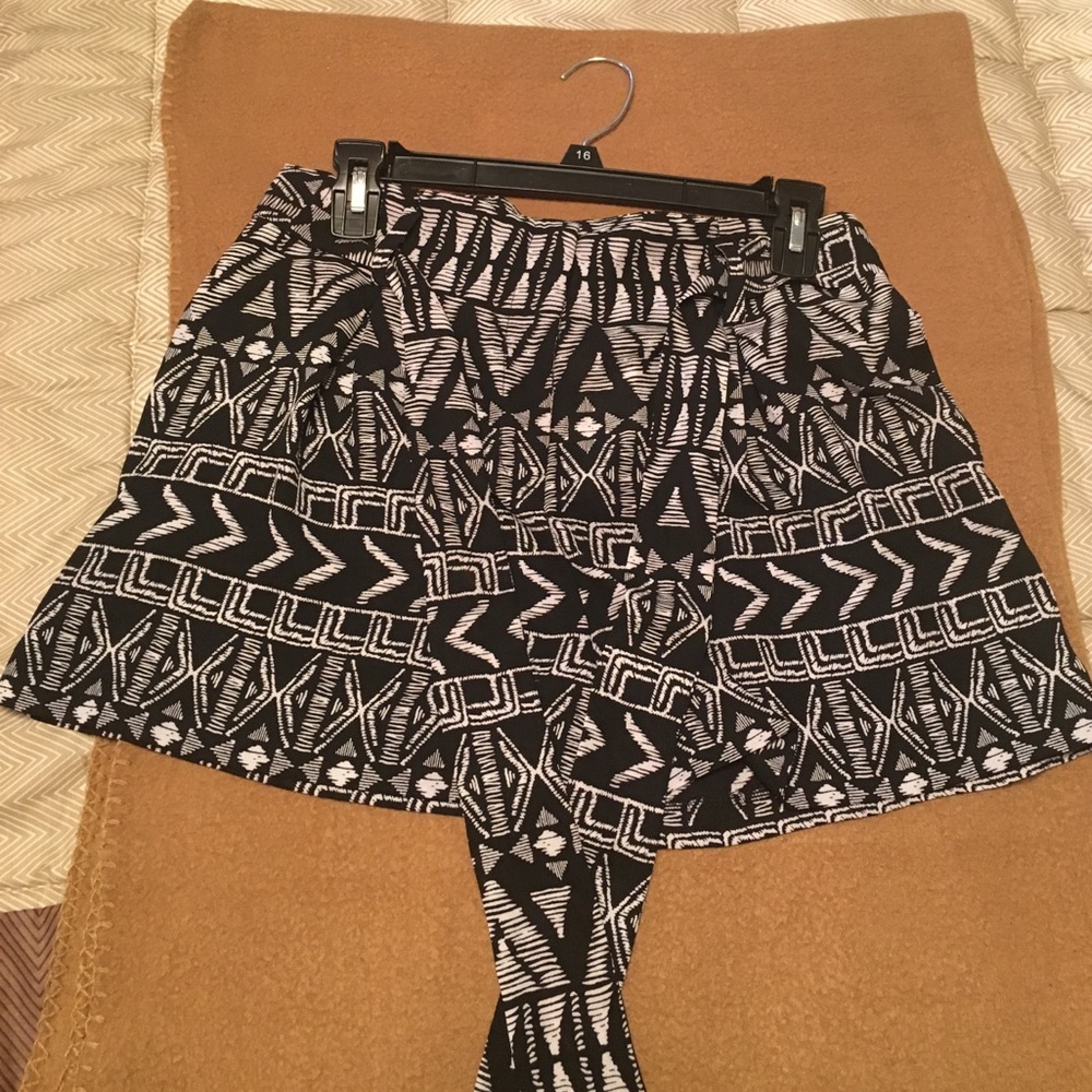 Black and white dress shorts