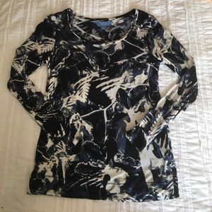 Blue patterned LS tee, Simply Vera Vera Wang