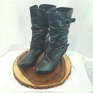 Wet Seal Boots w/Side Buckles & Half Zipper