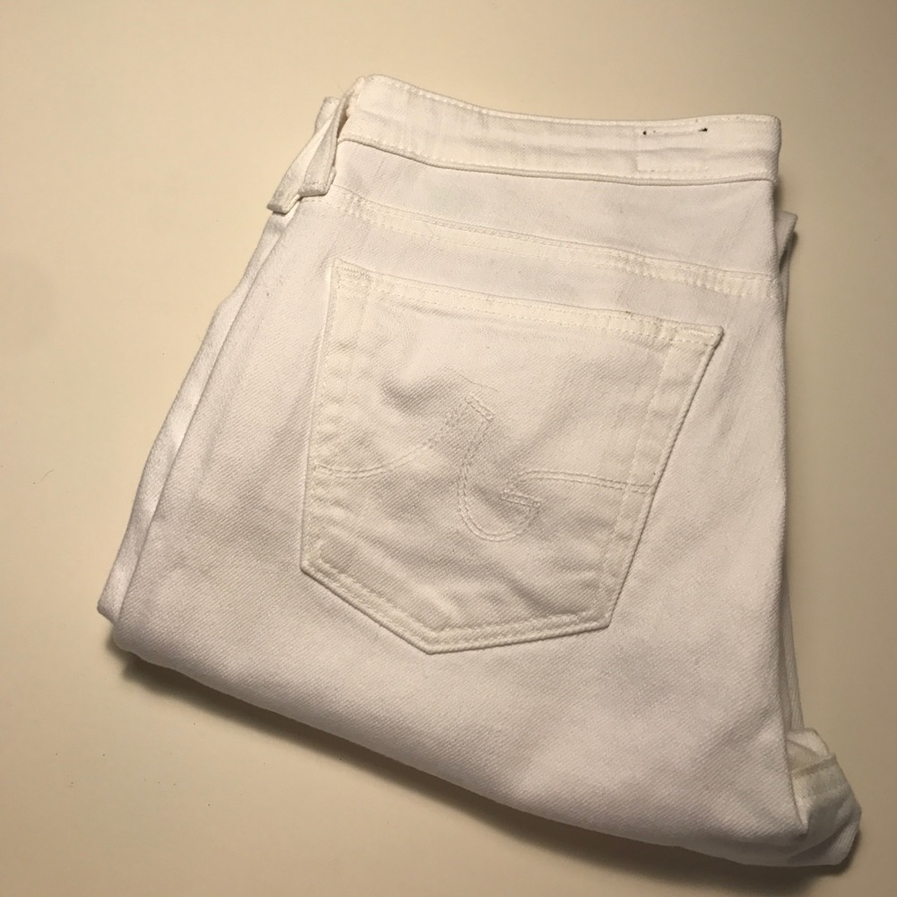 AG white jeans. Slim boot