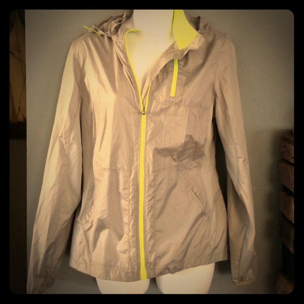 Lightweight Gray Rain Jacket w/ Hood
