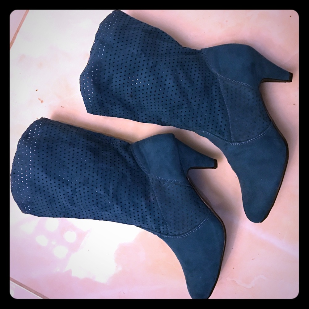 Teal ankle boots