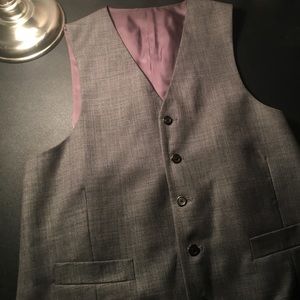 Men's Medium Satin Dress Vest Gray and Brown