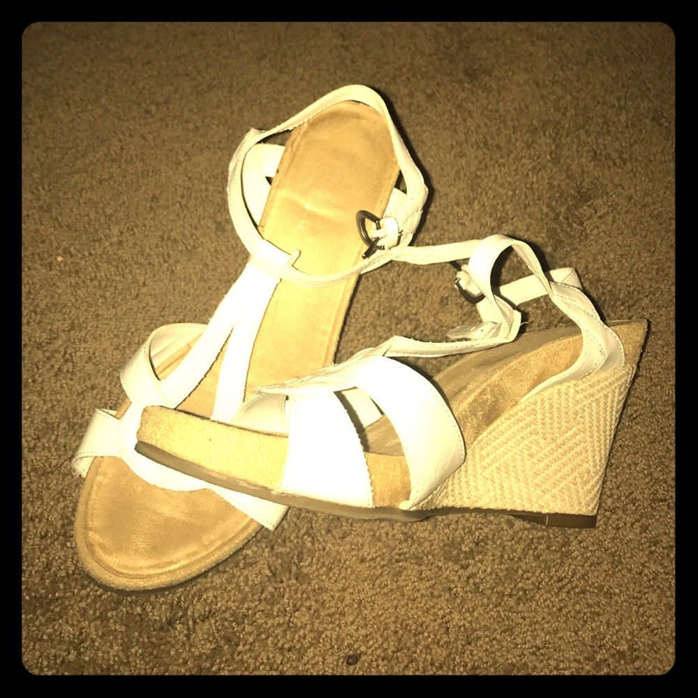 White and Tan Wedges