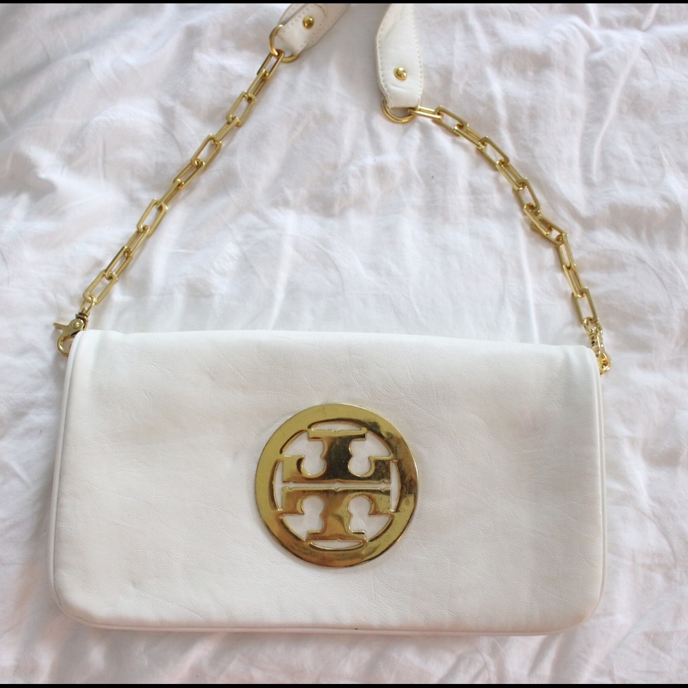 Tory Burch Reva Clutch White