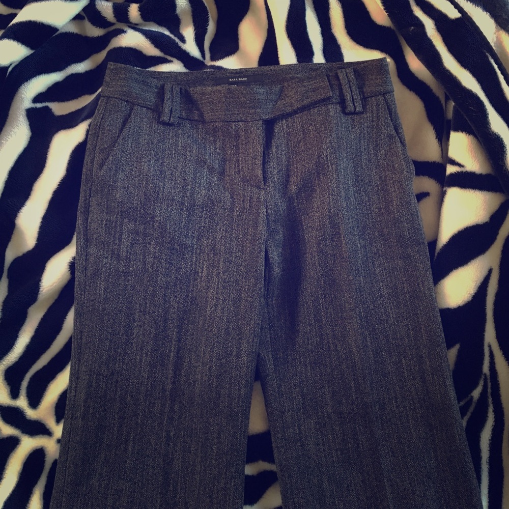 Zara basic pants 6 work black white