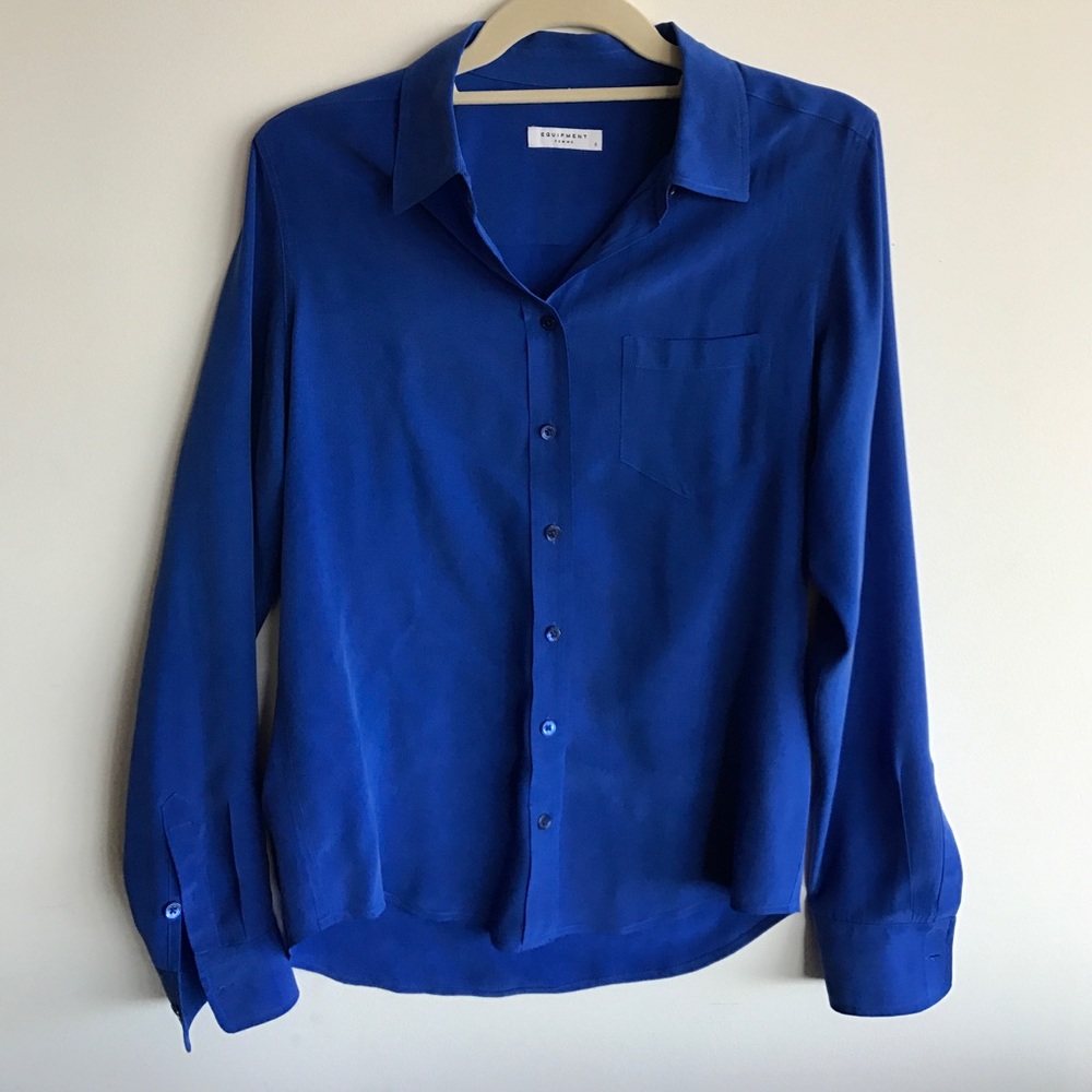 Equipment Signature Silk Shirt in Royal Blue