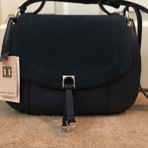 $ DROP NWT Ivanka Trump Blue Satchel Saddle Bag