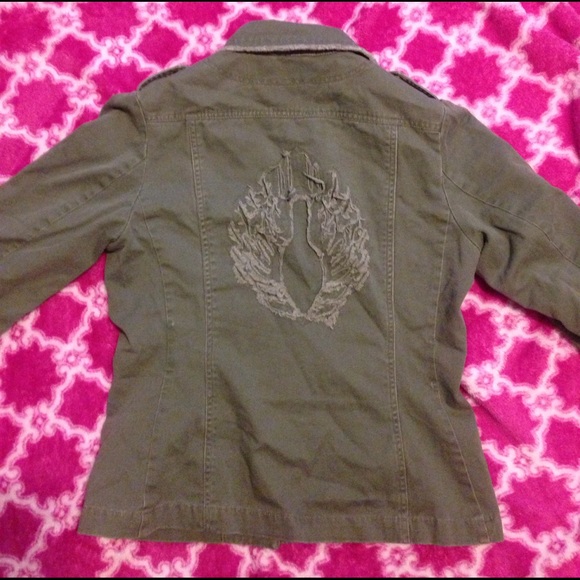 Utility Military olive jacket coat - Picture 2 of 3