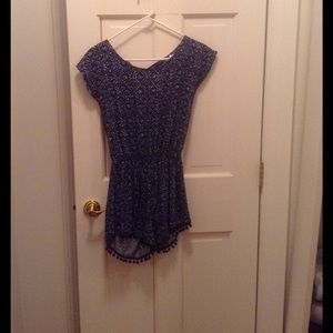 Blue Printed Romper