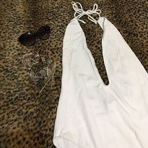 ASOS Plunge Halter Swimsuit