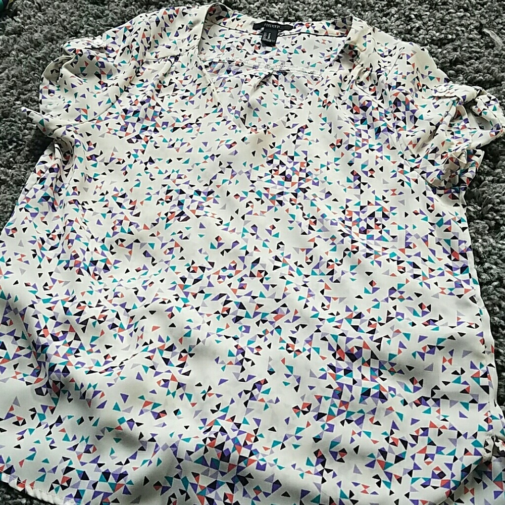 Cream multicolored top