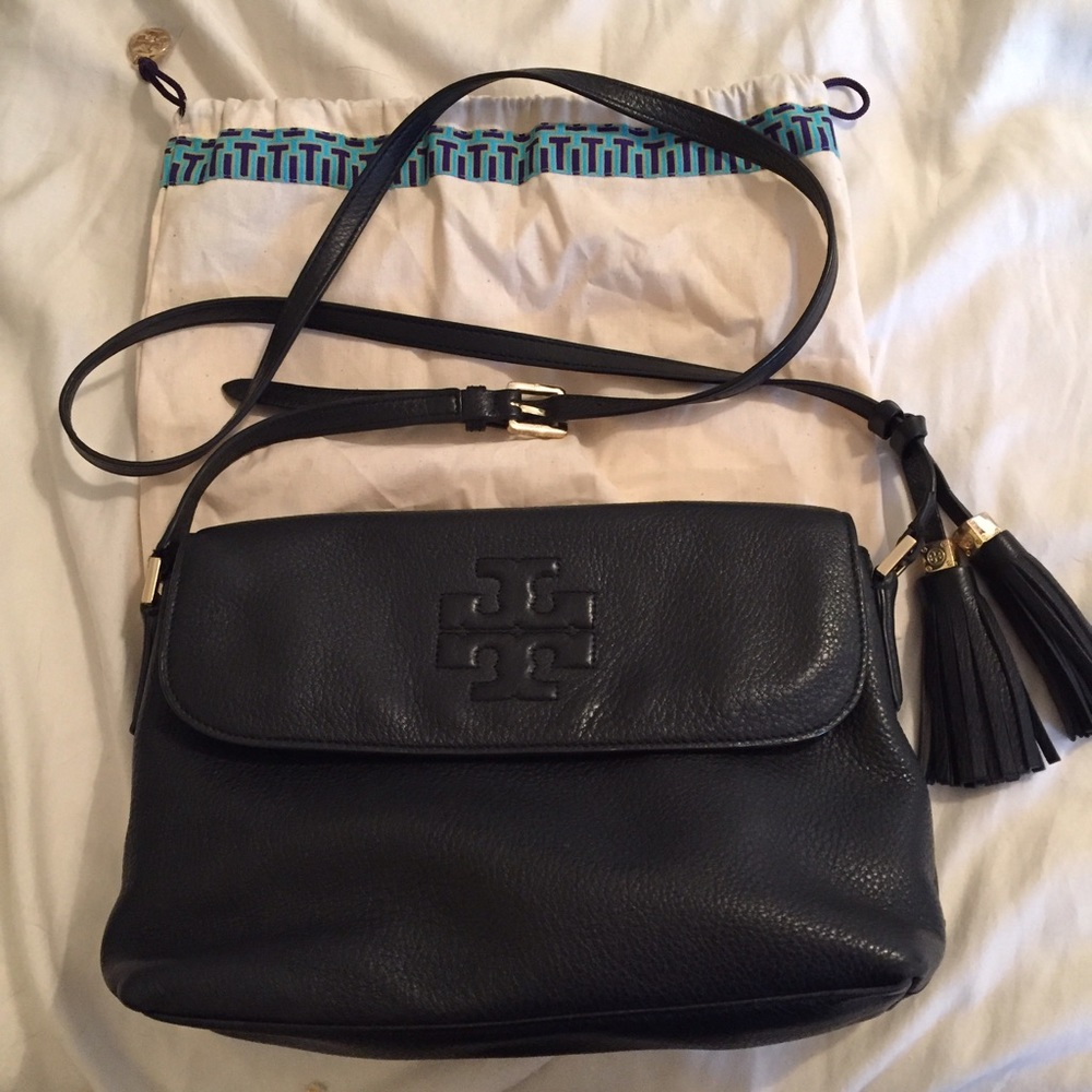 Tory Burch black thea messenger bag