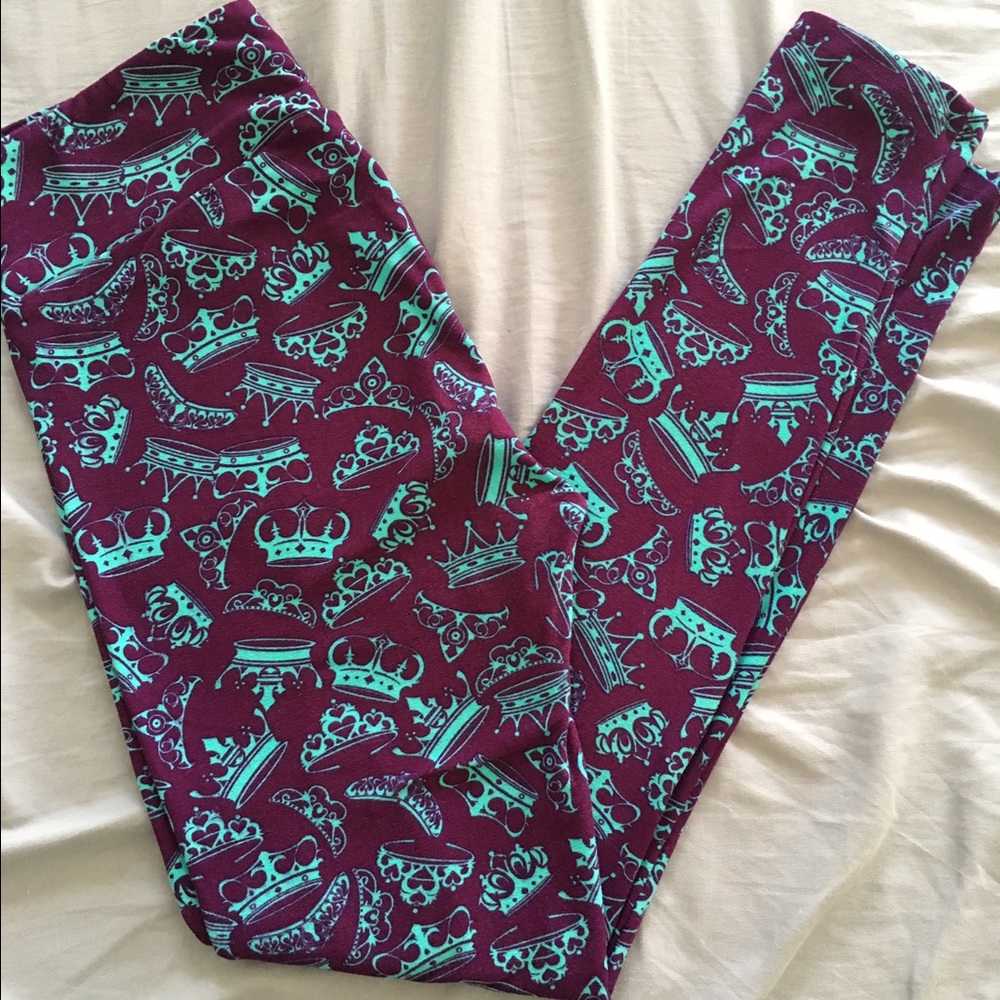 OS Purple Teal Crown Leggings 👑🦄