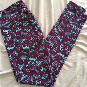 OS Purple Teal Crown Leggings 👑🦄