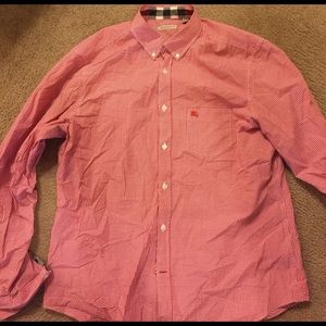 Burberry Brit, micro-gingham red-check button up
