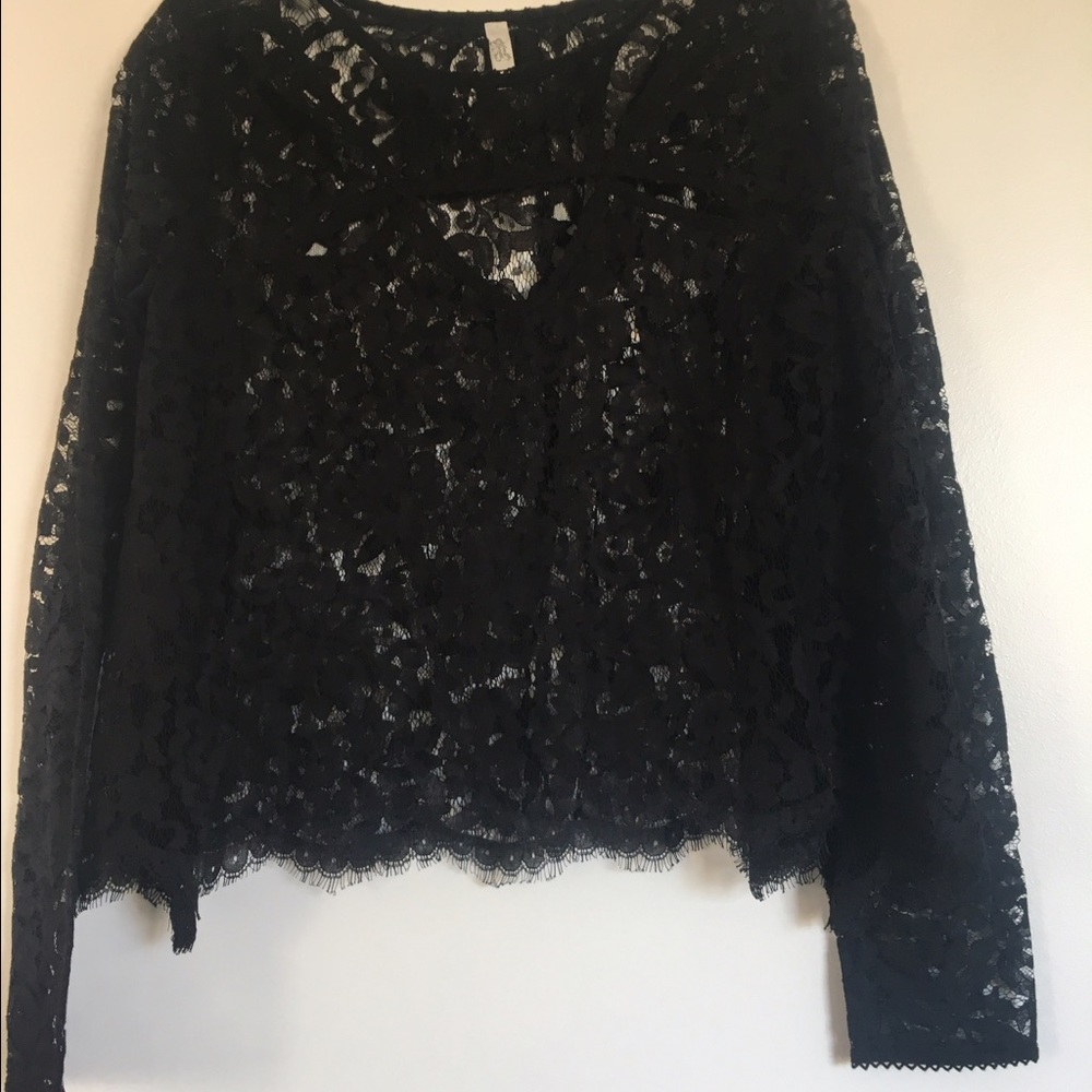 Black and Cream (together or separate) lace tops