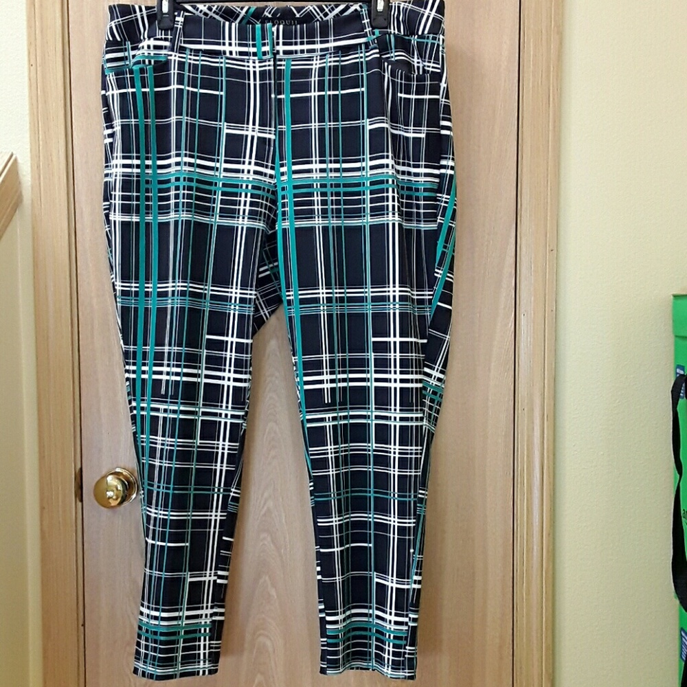 Eloquii Scuba Plaid Pant