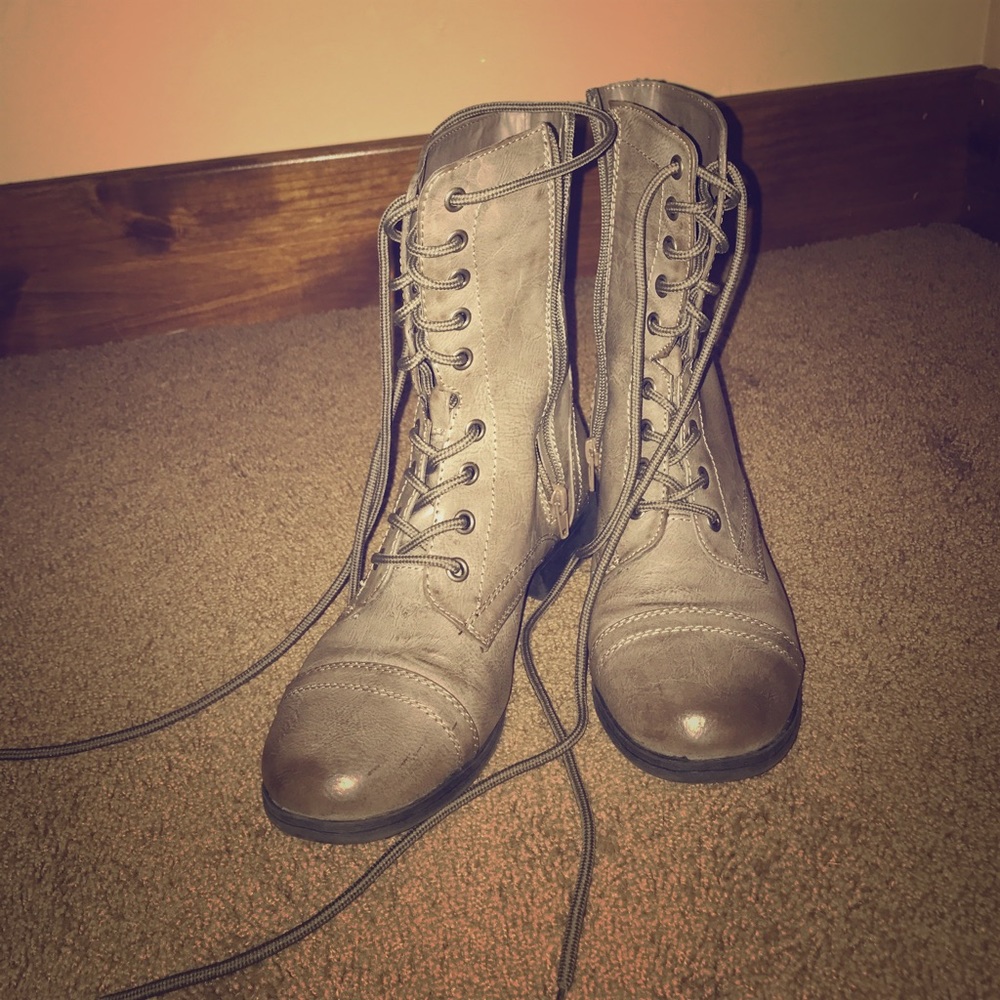 Gray Combat Boots!