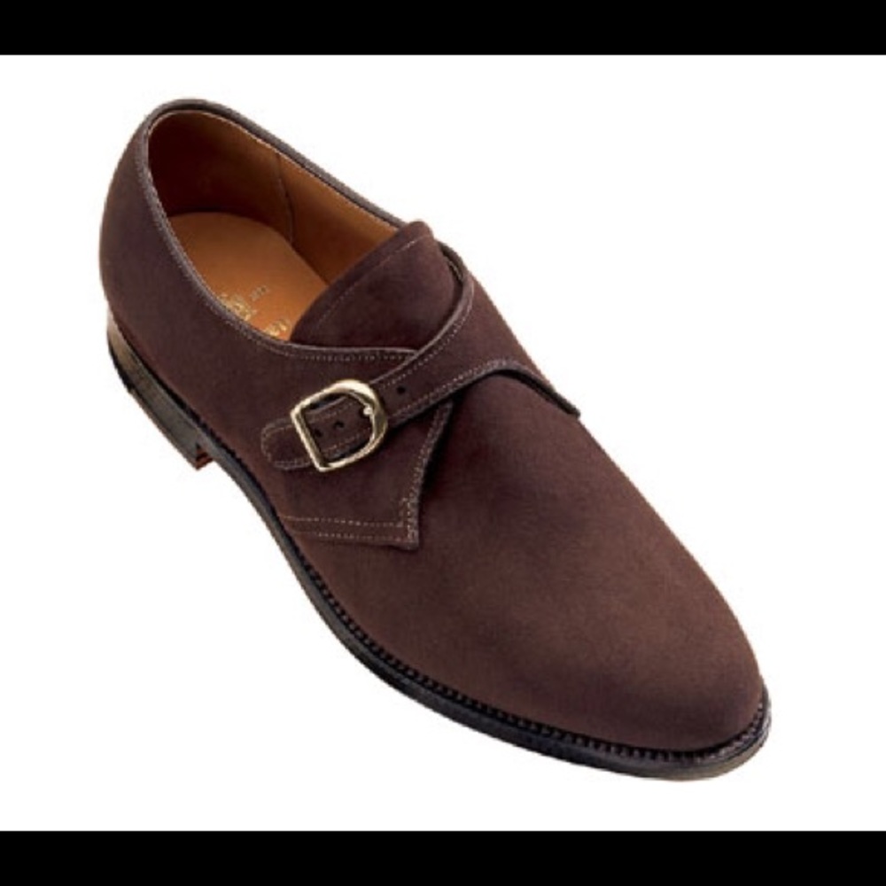 Alden Monk Strap Brown Suede
