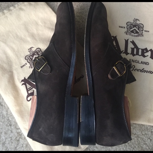 Alden Monk Strap Brown Suede