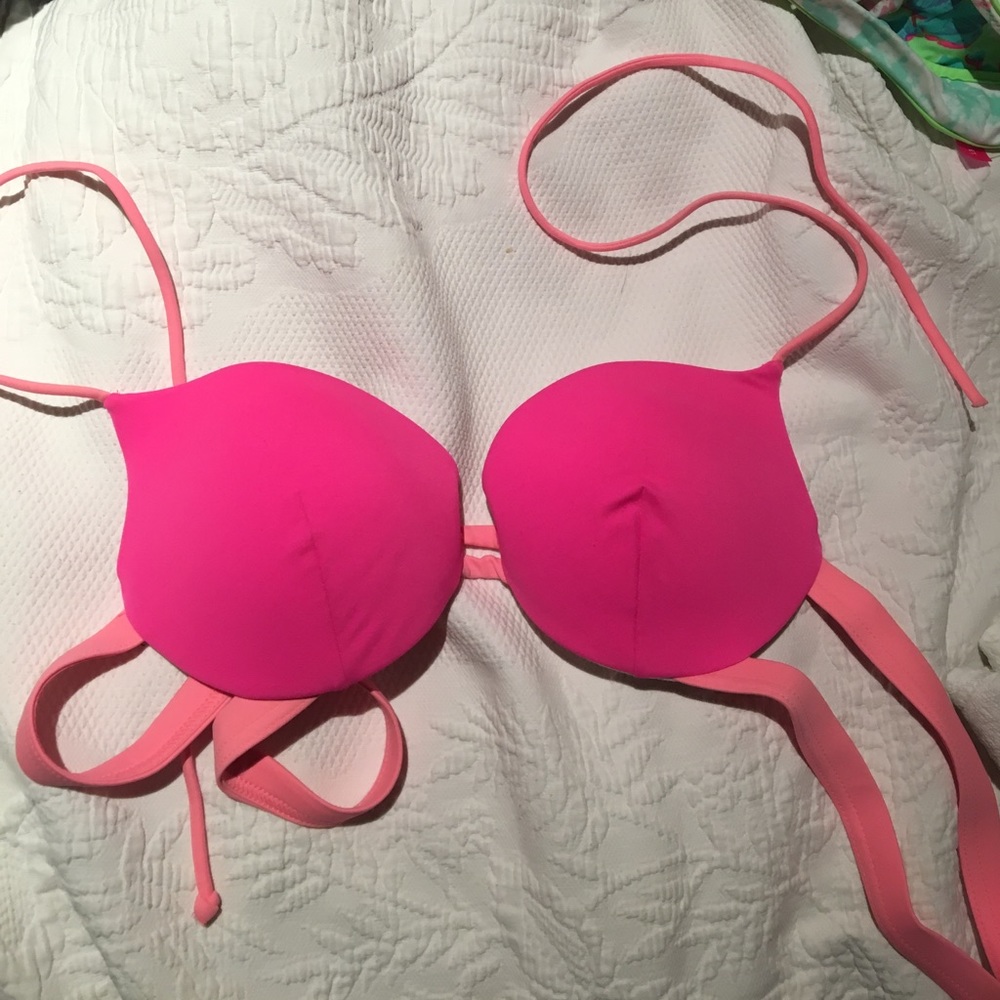 VS PINK hot pink and coral bikini top!💗👙