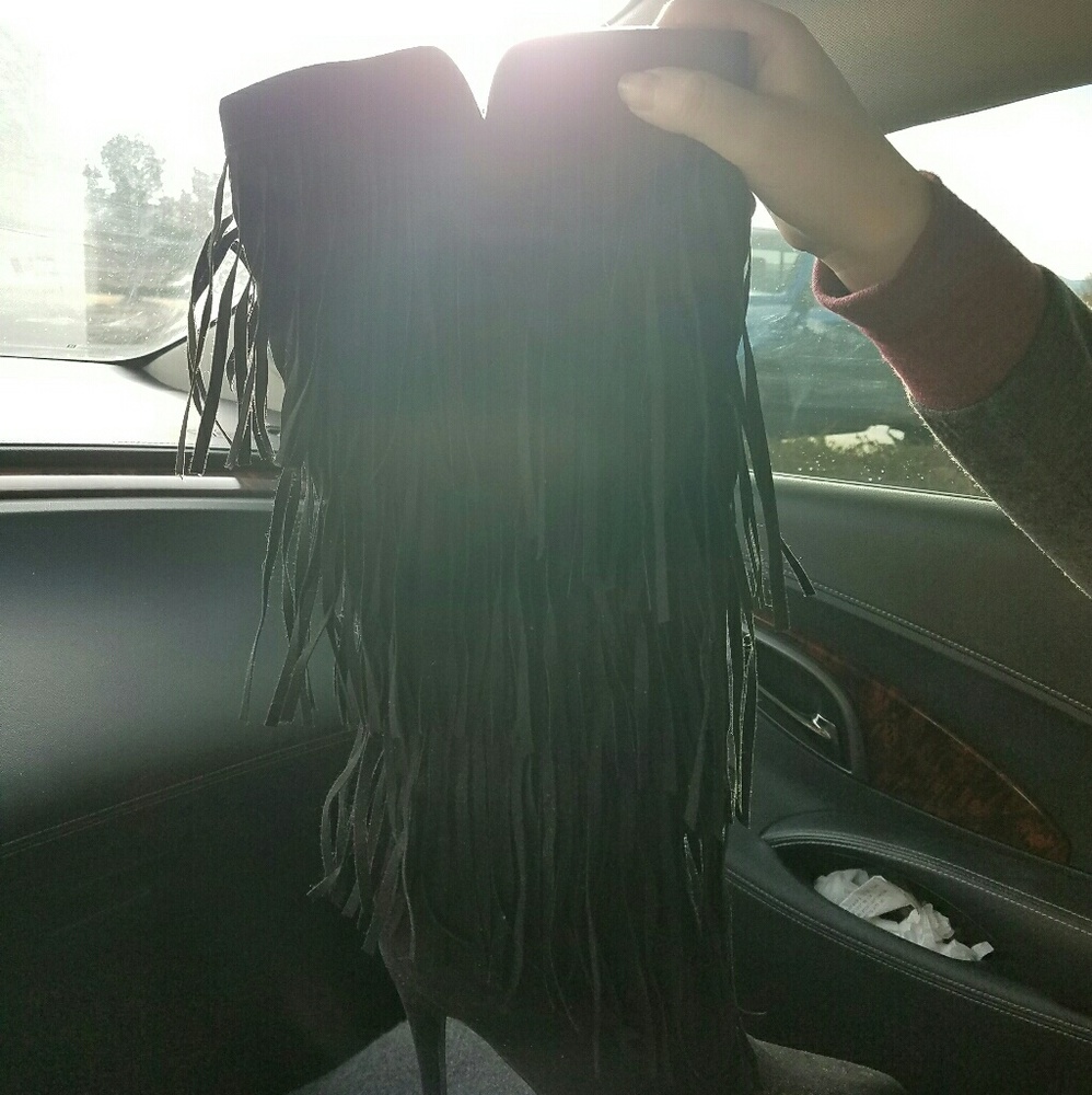 Knee high suede boots