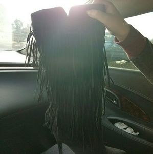 Knee high suede boots