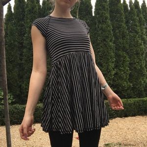 Striped Black and White Tunic Dress